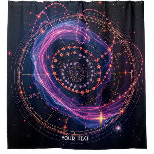 Fantasy Cute Stars Map Chart Shower Curtain