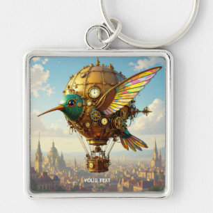 Fantasy Cute  Steampunk Bird Sky Key Ring