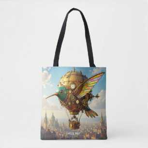 Fantasy Cute Steampunk Bird Sky Tote Bag