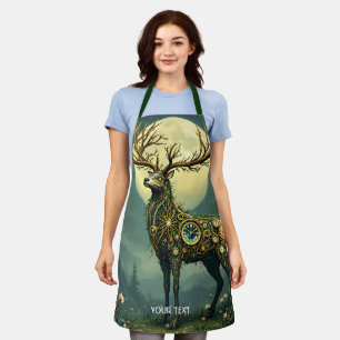 Fantasy Cute Steampunk Deer Forest Apron
