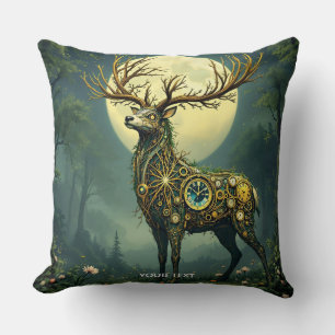Fantasy Cute Steampunk Deer Forest Cushion