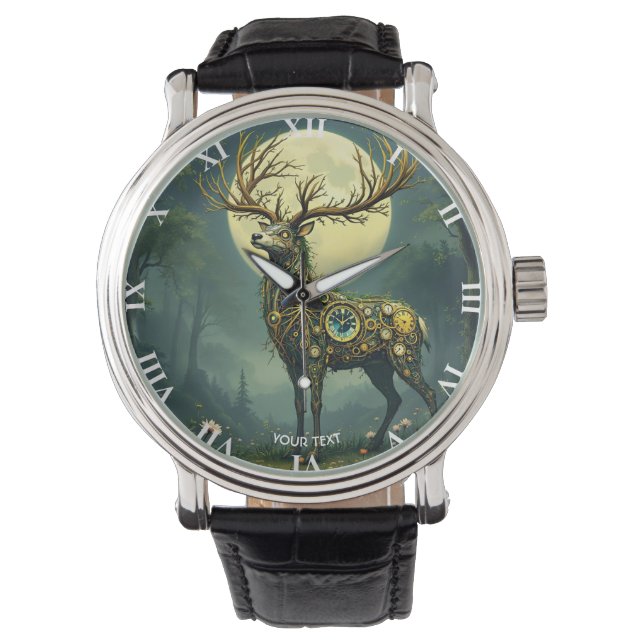 Fantasy Cute Steampunk Deer Forest Watch (Front)