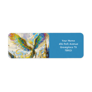 Fantasy Cute Steampunk Griffin City Return Address Label