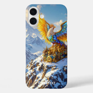 Fantasy Cute Steampunk Mountains Phoenix iPhone 16 Plus Case