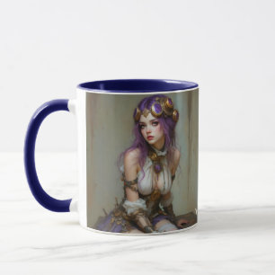 Fantasy Cute Steampunk Purple Girl Mug