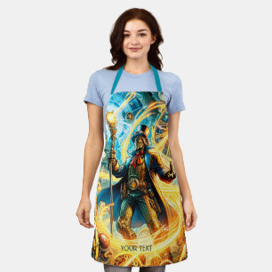 Fantasy Cute Steampunk Time Wizard Apron
