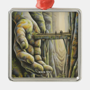 Fantasy Cute Stone Hand Bridge Metal Ornament