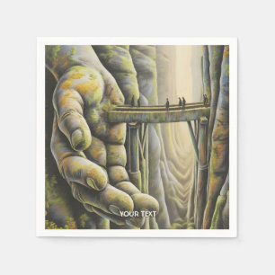 Fantasy Cute Stone Hand Bridge Napkin