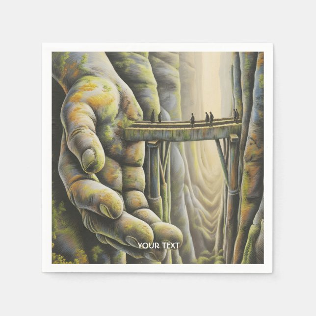 Fantasy Cute Stone Hand Bridge Napkin (Front)
