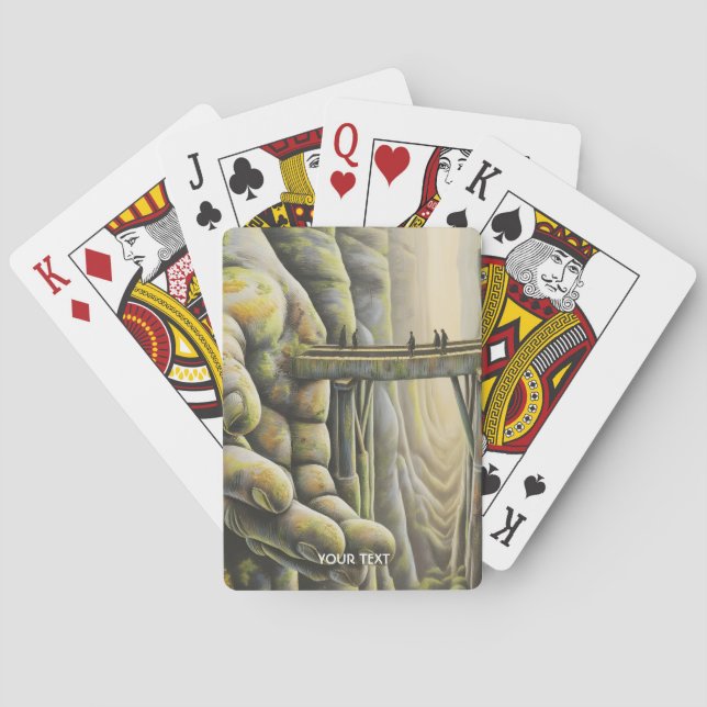 Fantasy Cute Stone Hand Bridge Playing Cards (Back)