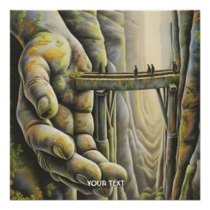 Fantasy Cute Stone Hand Bridge Poster