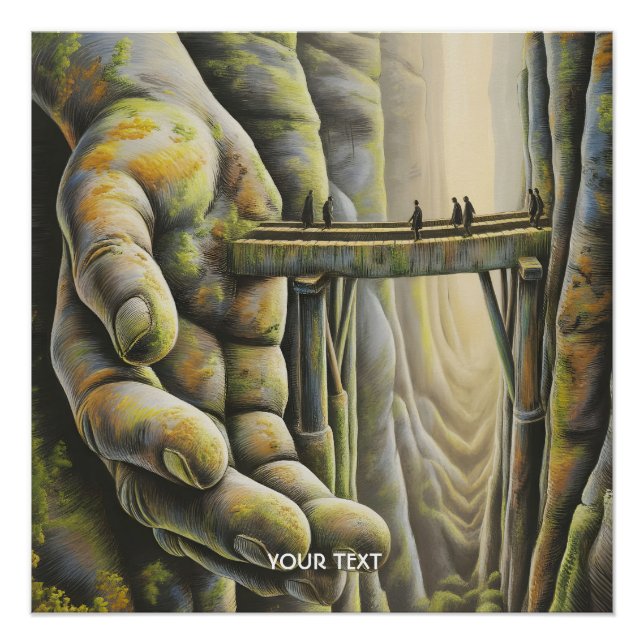 Fantasy Cute Stone Hand Bridge Poster (Front)