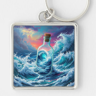 Fantasy Cute Storm Bottle Ocean Key Ring