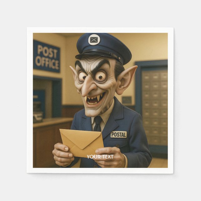 Fantasy Cute  Strange Postal Worker Napkin (Front)