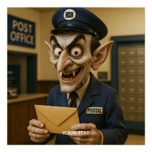 Fantasy Cute  Strange Postal Worker Poster