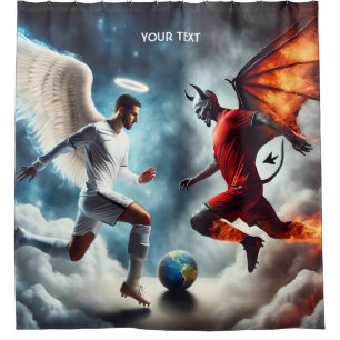 Fantasy Cute Strange Soccer Match Shower Curtain