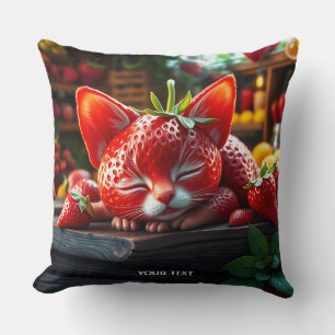 Fantasy Cute Strawberry Lovely Kitten Cushion