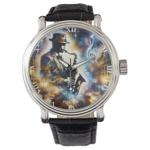 Fantasy Cute Street Musician Saxophone Watch