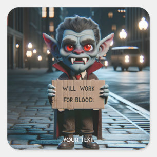 Fantasy Cute Street Night Cars Square Sticker