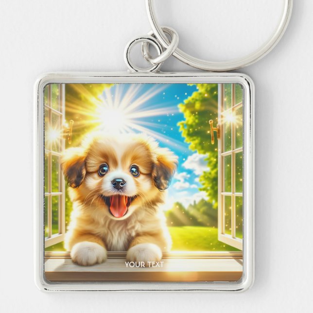 Fantasy Cute Sun Baby Dog Key Ring (Front)