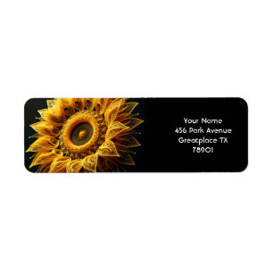 Fantasy Cute Sunflower Yarn Strings Return Address Label