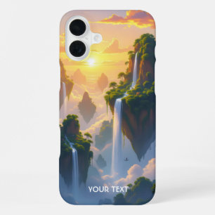 Fantasy Cute Sunset Islands Waterfalls iPhone 16 Plus Case