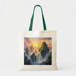Fantasy Cute Sunset Islands Waterfalls Tote Bag