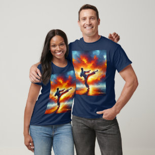 Fantasy Cute Sunset Karate Fighter T-Shirt