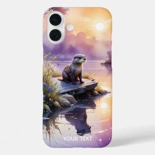 Fantasy Cute Sunset Purple Lake iPhone 16 Plus Case