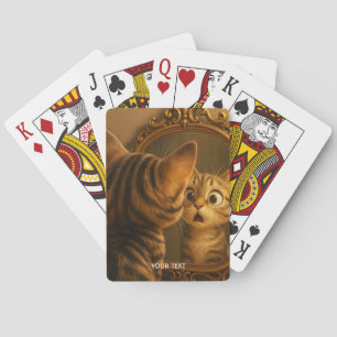 Fantasy Cute Surprised Cat Mirror Playing Cards