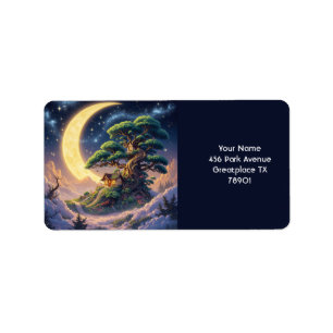 Fantasy Cute Surreal Yin Yang Label