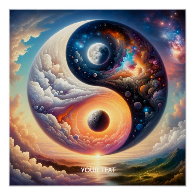 Fantasy Cute Surreal Yin Yang Poster (Front)