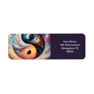 Fantasy Cute Surreal Yin Yang Return Address Label