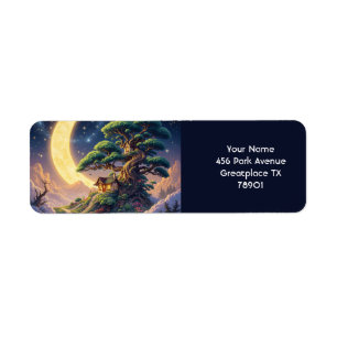 Fantasy Cute Surreal Yin Yang Return Address Label