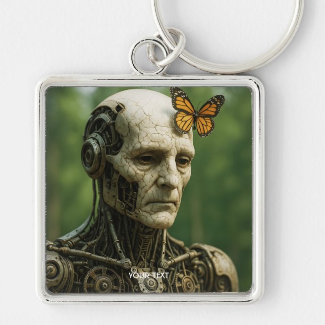Fantasy Cute Surrealism Butterfly Face Key Ring (Front)