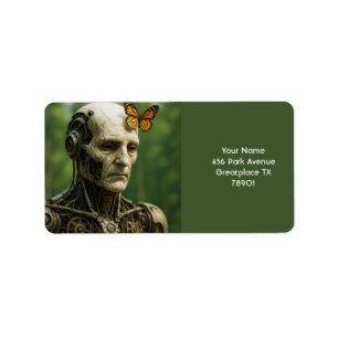Fantasy Cute Surrealism Butterfly Face Label