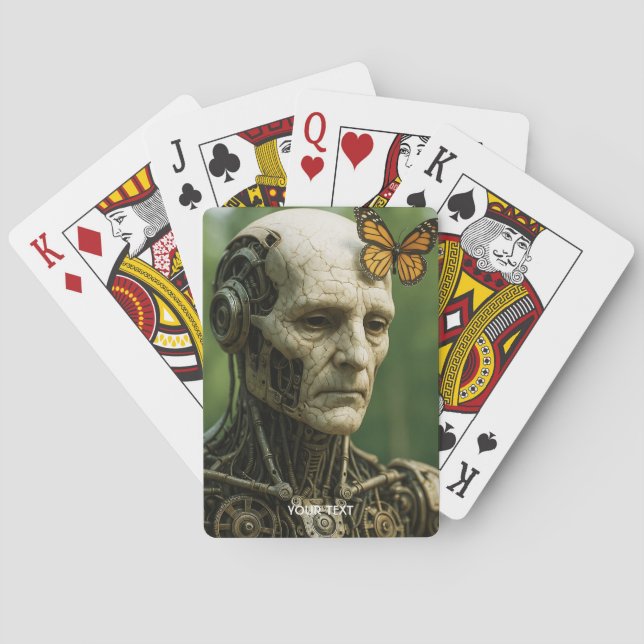 Fantasy Cute Surrealism Butterfly Face Playing Cards (Back)