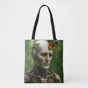 Fantasy Cute Surrealism Butterfly Face Tote Bag
