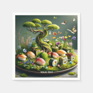 Fantasy Cute Sushi Japanese Landscape Napkin