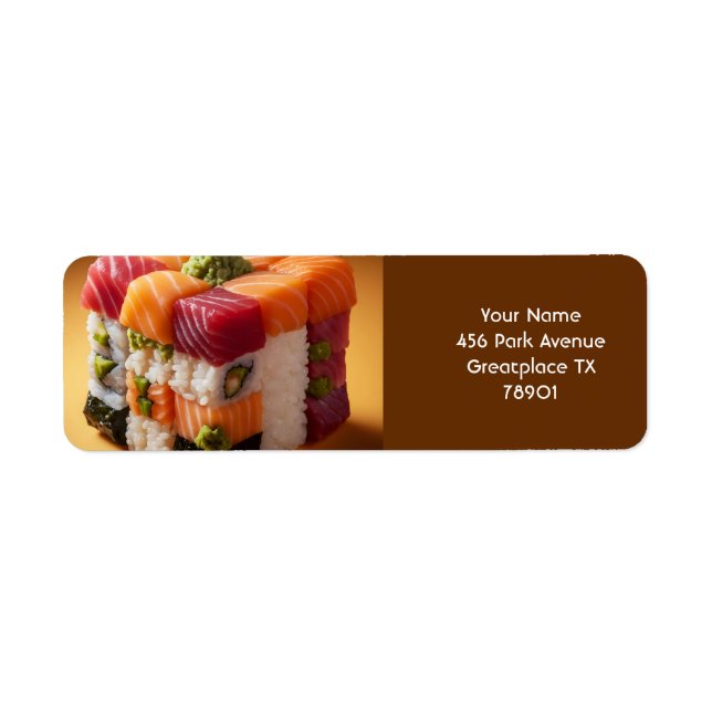 Fantasy Cute Sushi Small Cube Return Address Label (Front)