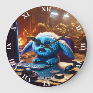 Fantasy Cute Sweet Little Monster Large Clock