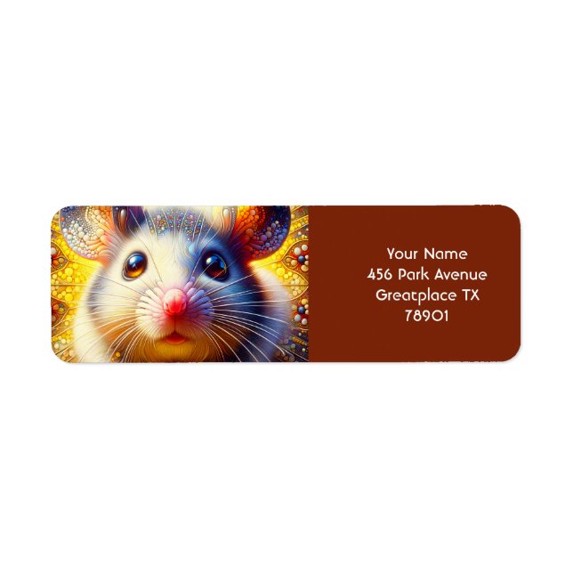 Fantasy Cute Sweet Surreal Mice Return Address Label (Front)