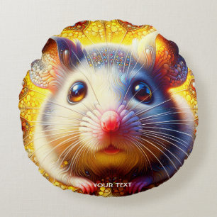 Fantasy Cute Sweet Surreal Mice Round Cushion