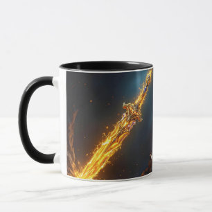 Fantasy Cute Sword Flames Cave Mug