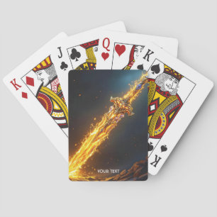 Fantasy Cute Sword Flames Cave Playing Cards