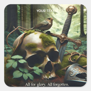 Fantasy Cute Sword Head Moss Square Sticker