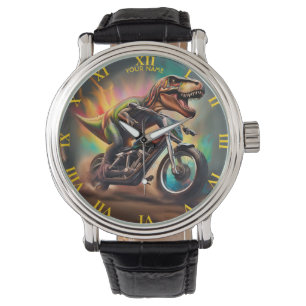 Fantasy Cute T-Rex Riding Bike Watch