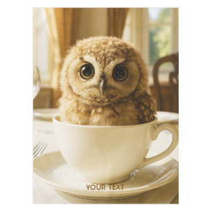 Fantasy Cute Tea Owl Baby Tablecloth