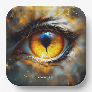 Fantasy Cute Tiger Orange Eye Paper Plate