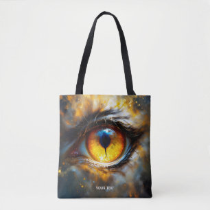Fantasy Cute Tiger Orange Eye Tote Bag